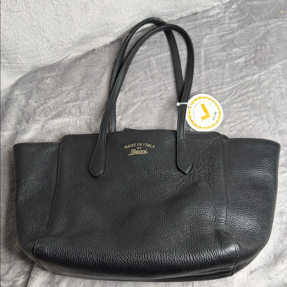 Gucci Black Pebbled Leather Tote - Picture 1 of 8